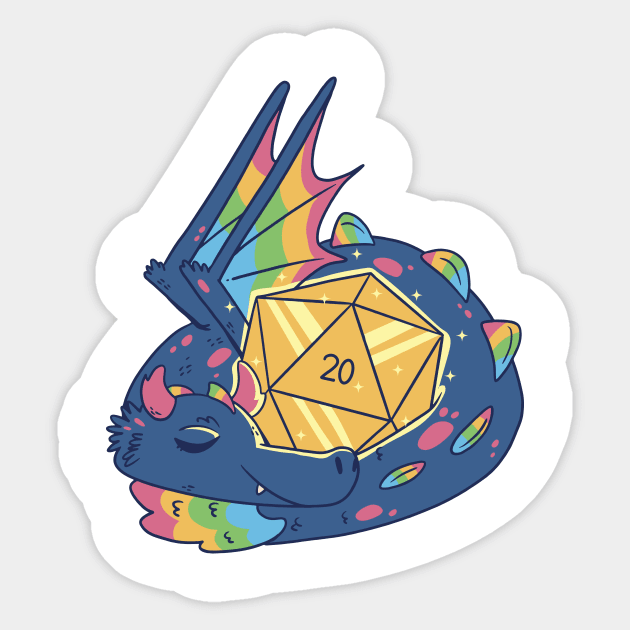 Dragon Dice Sticker by LindenDesigns